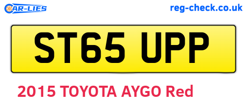 ST65UPP are the vehicle registration plates.