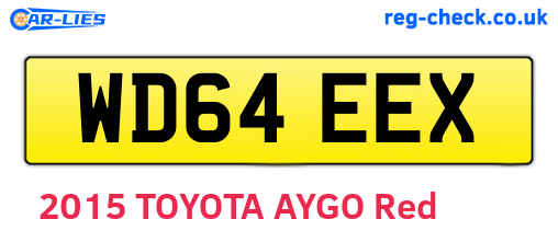 WD64EEX are the vehicle registration plates.