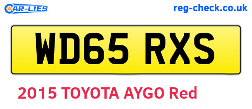 WD65RXS are the vehicle registration plates.