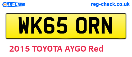 WK65ORN are the vehicle registration plates.