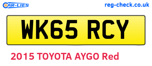 WK65RCY are the vehicle registration plates.
