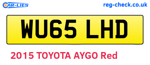 WU65LHD are the vehicle registration plates.