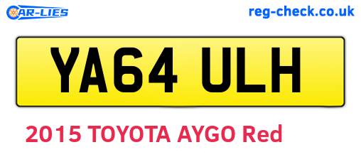 YA64ULH are the vehicle registration plates.