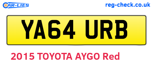YA64URB are the vehicle registration plates.