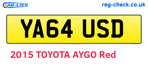 YA64USD are the vehicle registration plates.