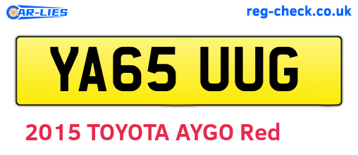 YA65UUG are the vehicle registration plates.
