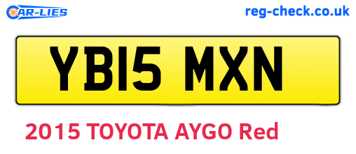 YB15MXN are the vehicle registration plates.
