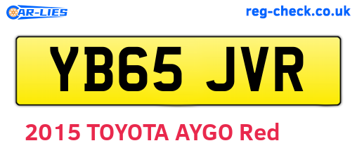 YB65JVR are the vehicle registration plates.