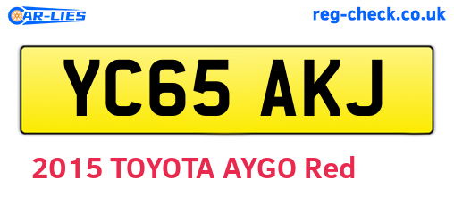 YC65AKJ are the vehicle registration plates.