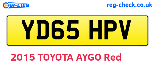 YD65HPV are the vehicle registration plates.
