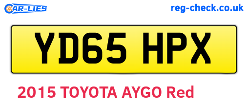 YD65HPX are the vehicle registration plates.