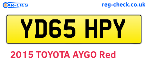YD65HPY are the vehicle registration plates.