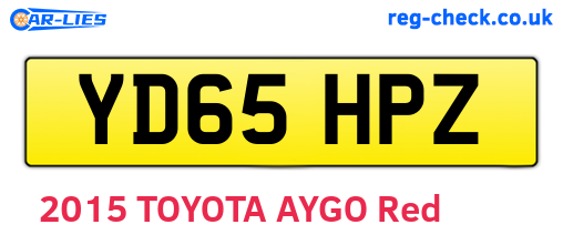 YD65HPZ are the vehicle registration plates.