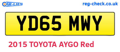 YD65MWY are the vehicle registration plates.