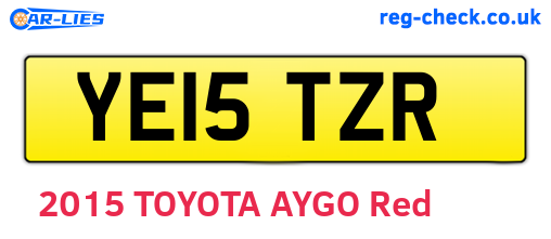 YE15TZR are the vehicle registration plates.