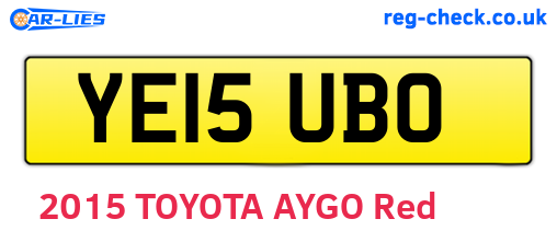 YE15UBO are the vehicle registration plates.