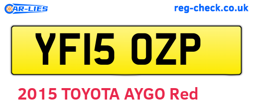 YF15OZP are the vehicle registration plates.