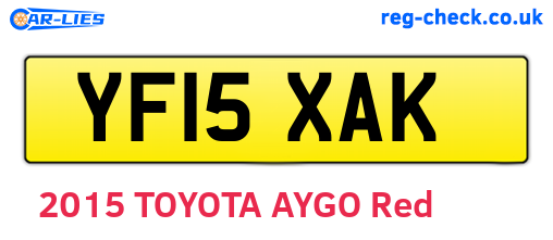 YF15XAK are the vehicle registration plates.