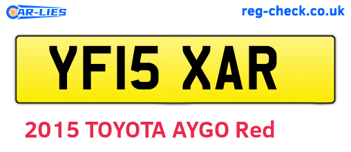 YF15XAR are the vehicle registration plates.