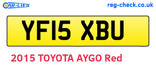YF15XBU are the vehicle registration plates.