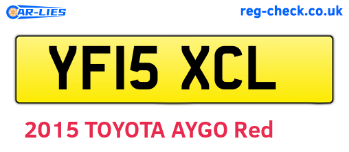 YF15XCL are the vehicle registration plates.