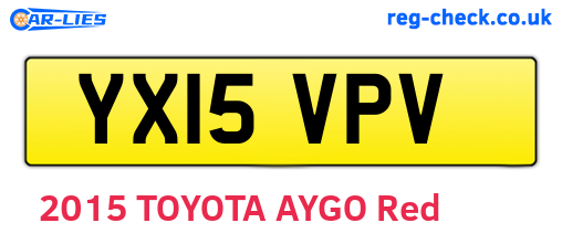 YX15VPV are the vehicle registration plates.