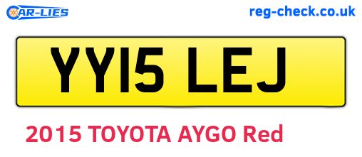 YY15LEJ are the vehicle registration plates.