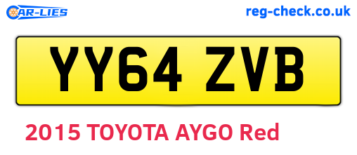YY64ZVB are the vehicle registration plates.