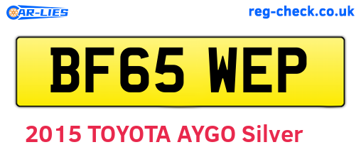 BF65WEP are the vehicle registration plates.