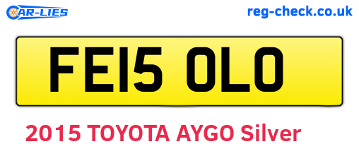 FE15OLO are the vehicle registration plates.