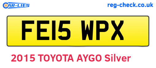 FE15WPX are the vehicle registration plates.
