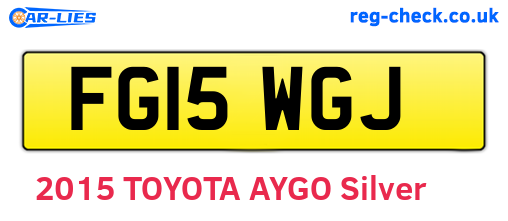 FG15WGJ are the vehicle registration plates.