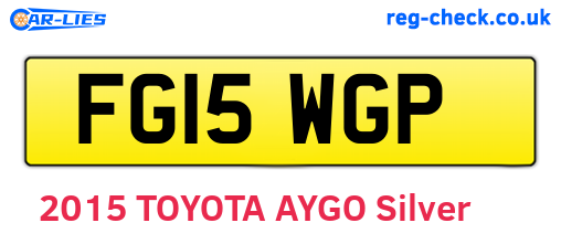 FG15WGP are the vehicle registration plates.