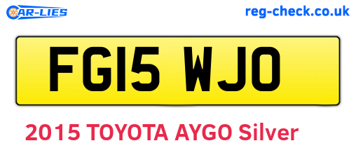 FG15WJO are the vehicle registration plates.