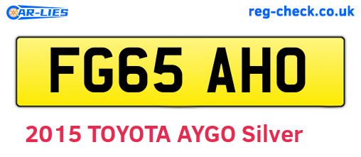 FG65AHO are the vehicle registration plates.