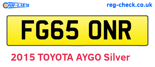 FG65ONR are the vehicle registration plates.