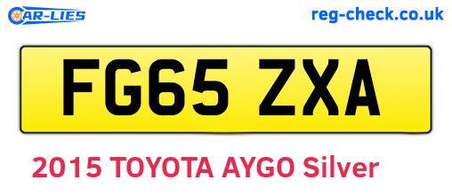 FG65ZXA are the vehicle registration plates.
