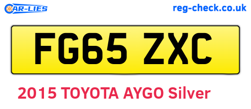 FG65ZXC are the vehicle registration plates.