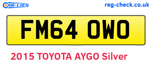 FM64OWO are the vehicle registration plates.