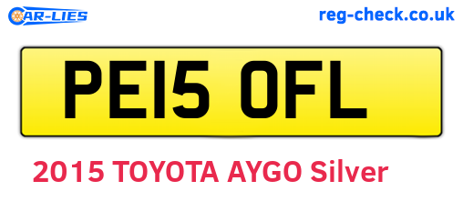 PE15OFL are the vehicle registration plates.