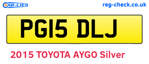 PG15DLJ are the vehicle registration plates.