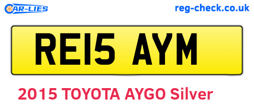 RE15AYM are the vehicle registration plates.