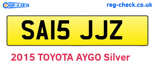SA15JJZ are the vehicle registration plates.