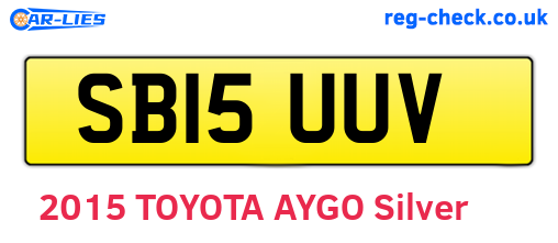 SB15UUV are the vehicle registration plates.