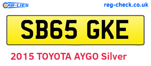SB65GKE are the vehicle registration plates.