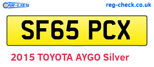 SF65PCX are the vehicle registration plates.