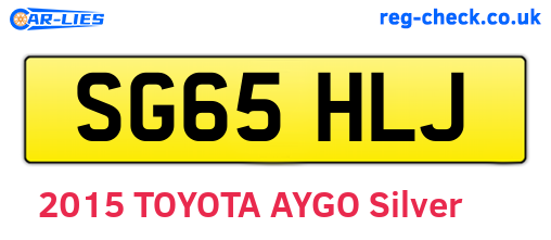 SG65HLJ are the vehicle registration plates.