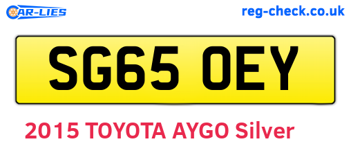 SG65OEY are the vehicle registration plates.