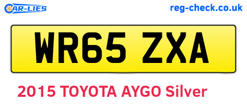 WR65ZXA are the vehicle registration plates.