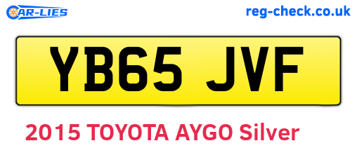 YB65JVF are the vehicle registration plates.